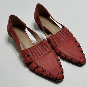 Bird of Flight Women's Sandals Made in Brazil Burnt Red Slip On Size 8.5 Pointed